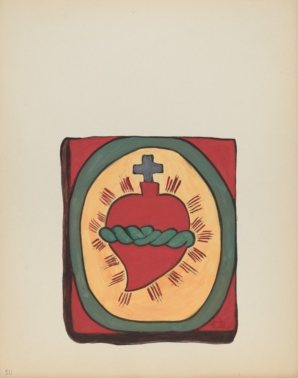 Plate 50: Sacred Heart: Z portfolia "Španělské koloniální návrhy Nového Mexika" od American 20th Century