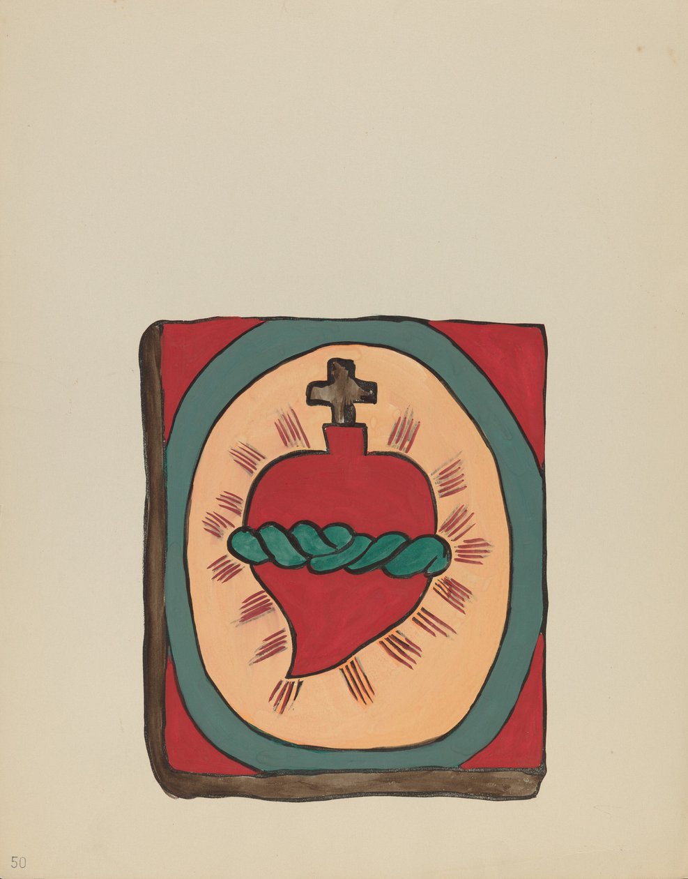 Plate 50: Sacred Heart: Z portfolia "Španělské koloniální návrhy Nového Mexika" od American 20th Century