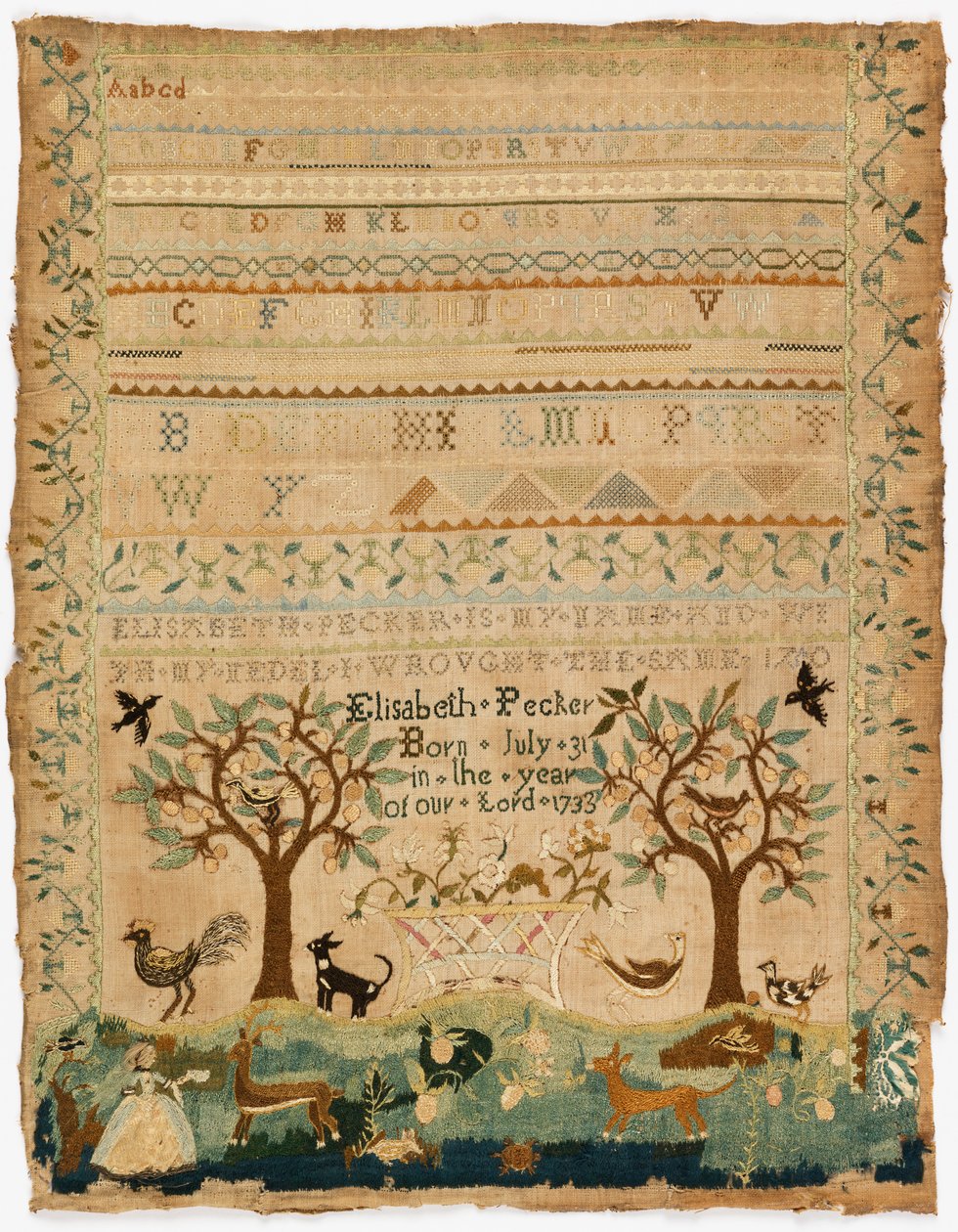 Sampler od American Elisabeth Pecker
