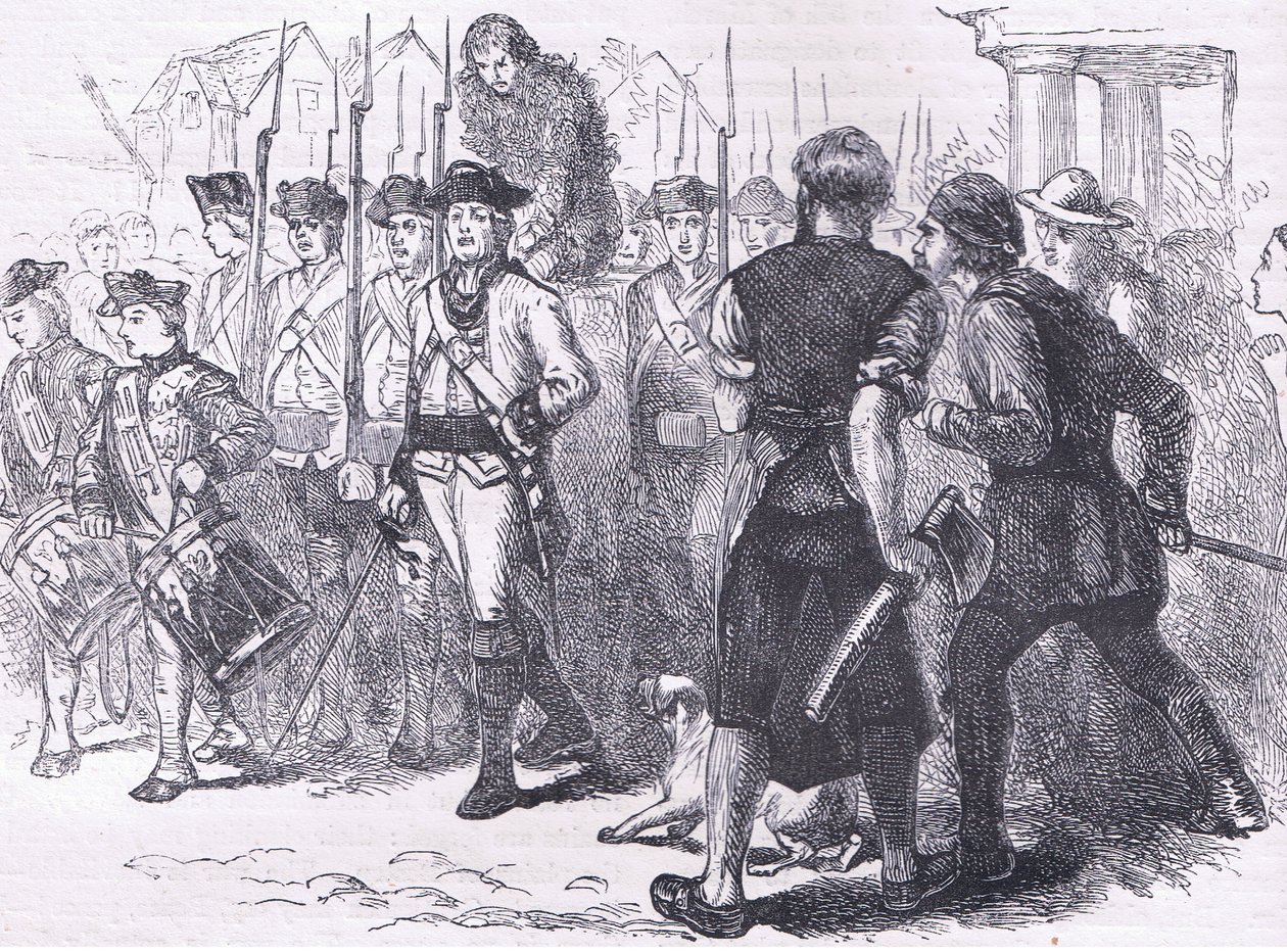 Venkovský dehtovaný a opeřený, ilustrace z Cassells History of the United States, vydané Cassell, Petter & Galpin, kolem roku 1900 (litho) od American English school