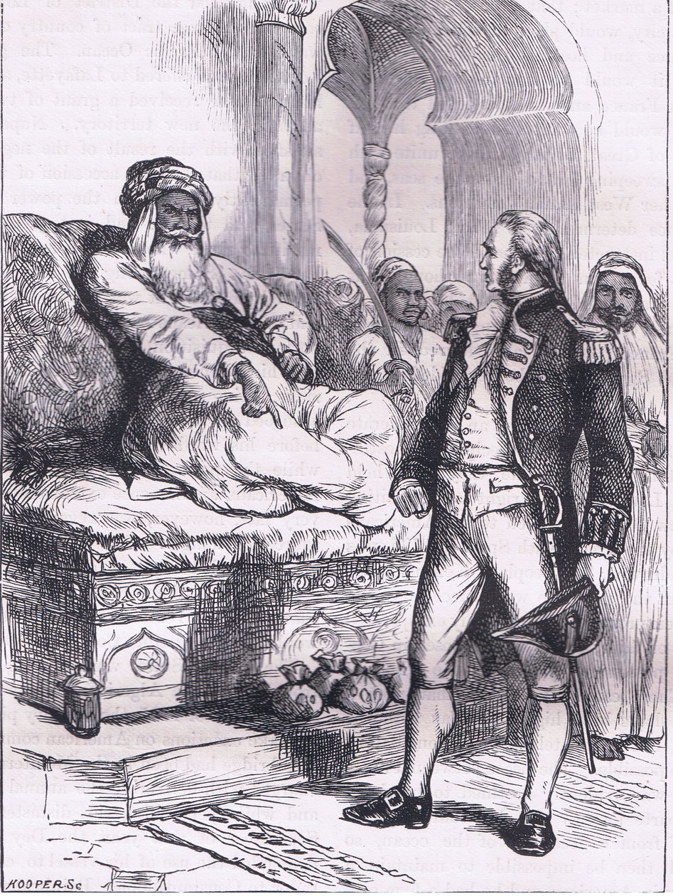 Captain Bainbridge and the Dey of Algiers, ilustrace z Cassells History of the United States publikovaná Cassell, Petter & Galpin, kolem roku 1900 (litho) od American English school