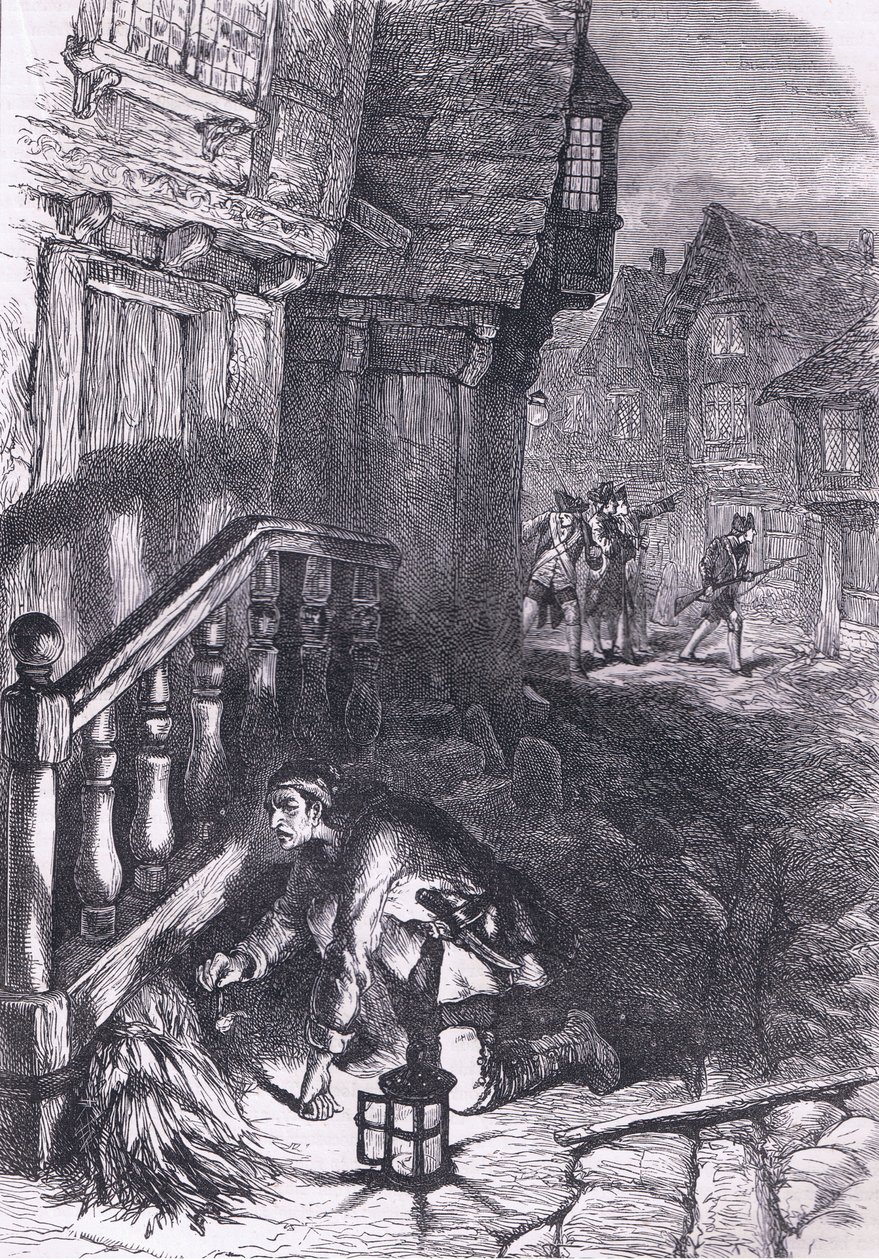Detekce zápalnice, ilustrace z Cassells History of the United States publikovaná Cassell, Petter & Galpin, kolem roku 1900 (litho) od American English school