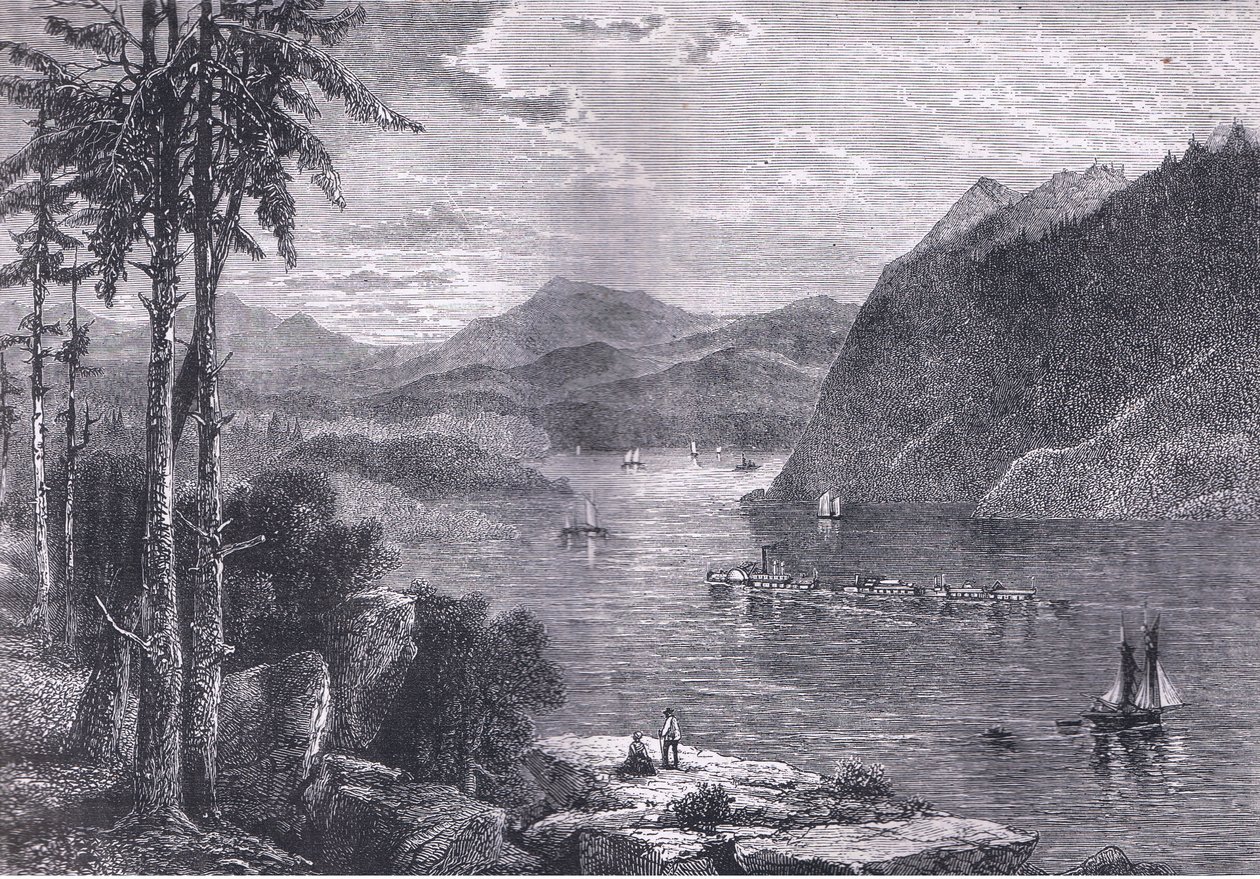 The Hudson Highlands, ilustrace z Cassells History of the United States vydané Cassell, Petter & Galpin, kolem roku 1900 (litho) od American English school