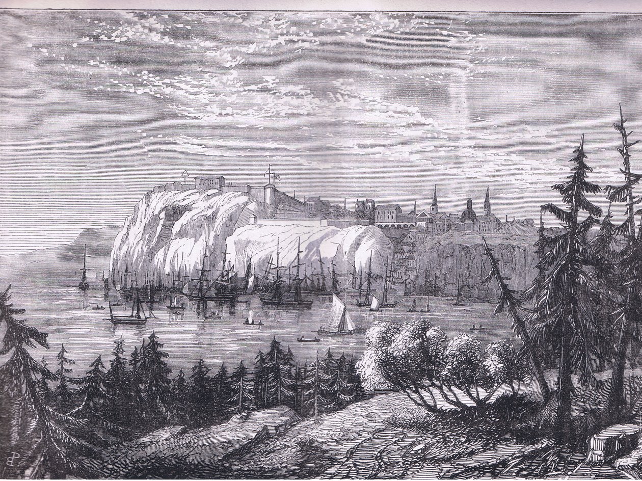 Pohled na Quebec, ilustrace z Cassells History of the United States vydané Cassell, Petter & Galpin, kolem roku 1900 (litho) od American English school