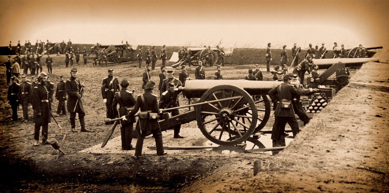 1st Connecticut Heavy Artillery osádka děl ve Fort Richardson, konec roku 1861 od American Photographer