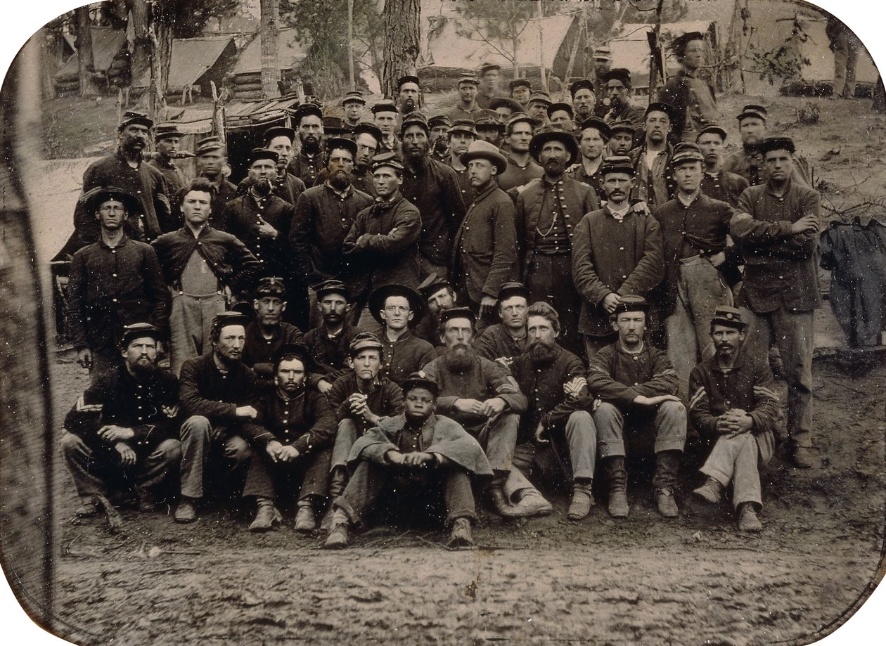 Plná společnost modrokabátníků v zimních čtvrtích, c.1861-1865 od American Photographer