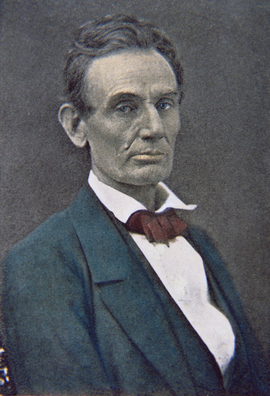 Abraham Lincoln (1809-65) kolem roku 1860 (tónovaná fotografie) od American Photographer