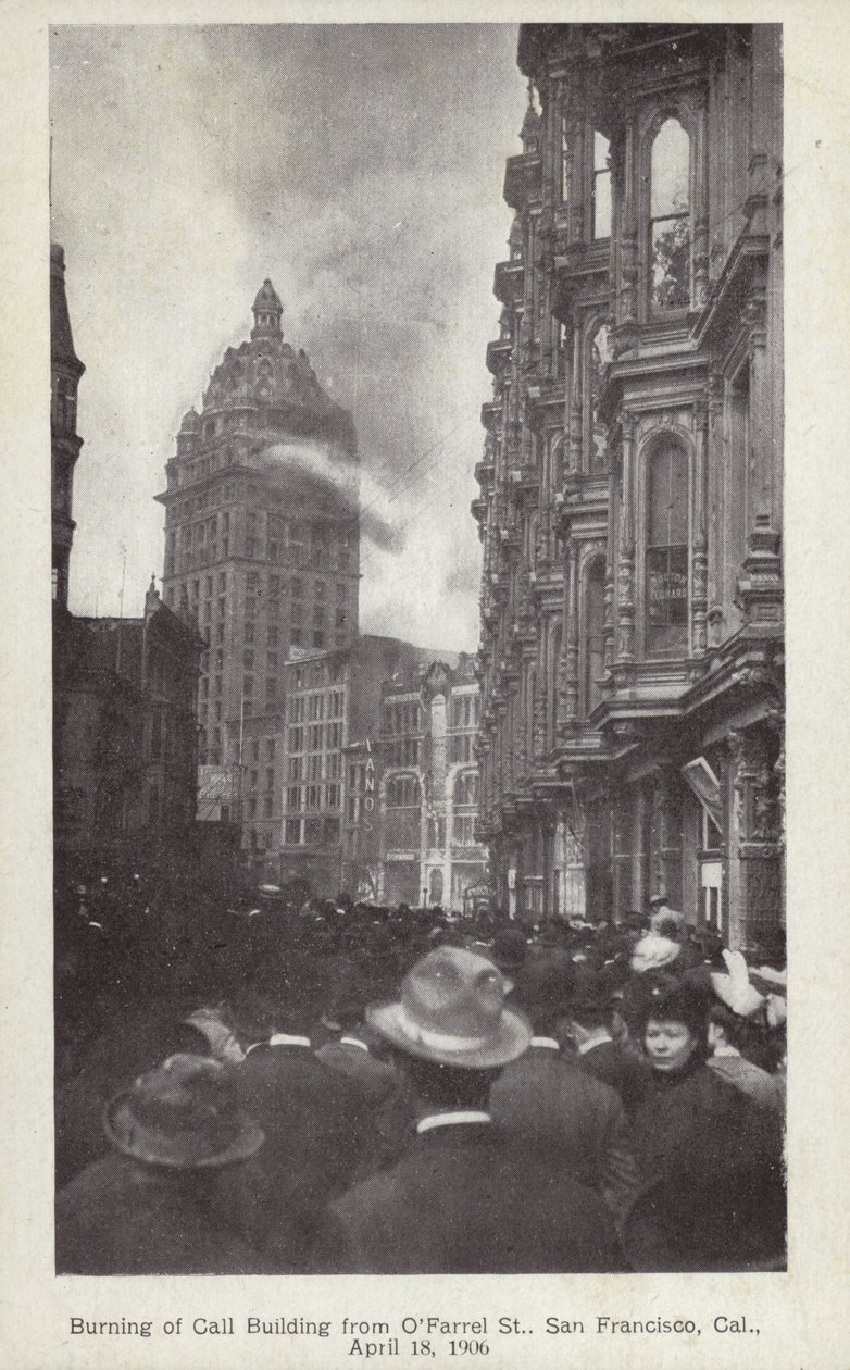 Následky zemětřesení v San Franciscu v roce 1906 (čb fotografie) od American Photographer