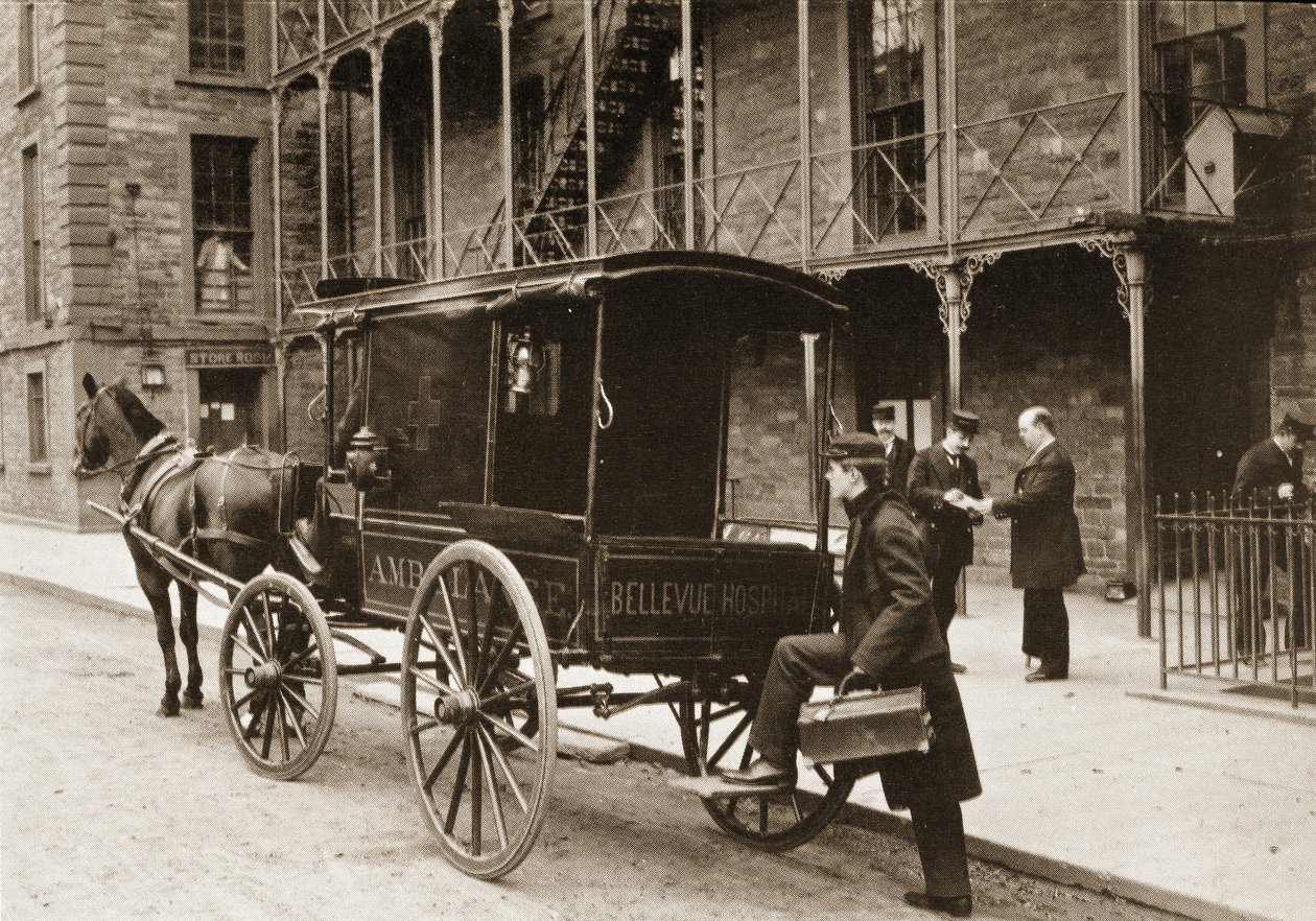 Ambulance v nemocnici Bellevue, New York City, 1896 od American Photographer