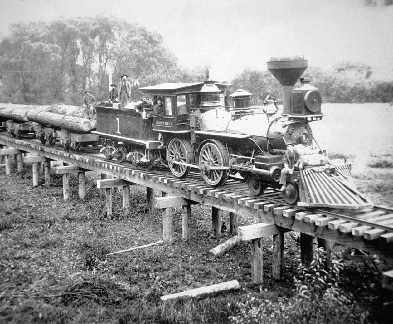 Nákladní vlak, Coss County, Oregon, asi 1880 (čb fotografie) od American Photographer