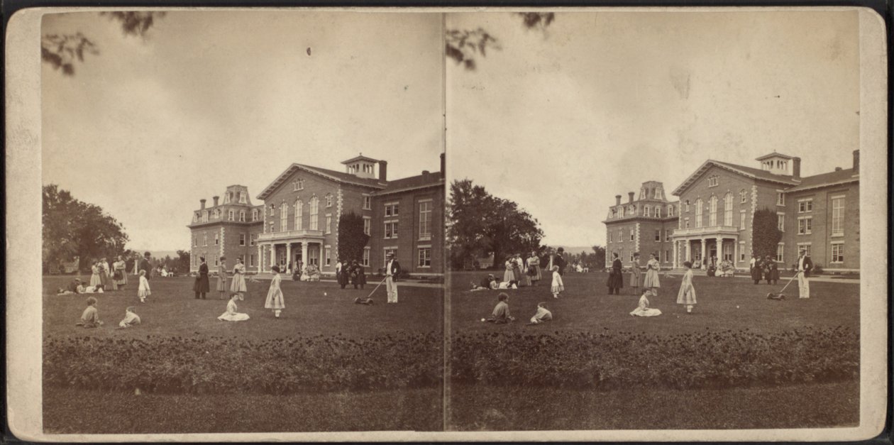 Přední část sídla a trávník, Oneida Community, stát New York, c.1870 od American Photographer