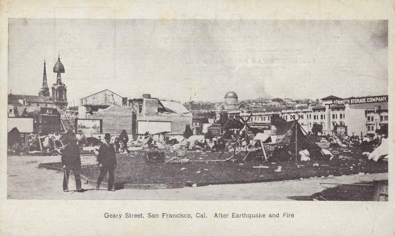 Geary Street, San Francisco, po zemětřesení a požáru od American Photographer