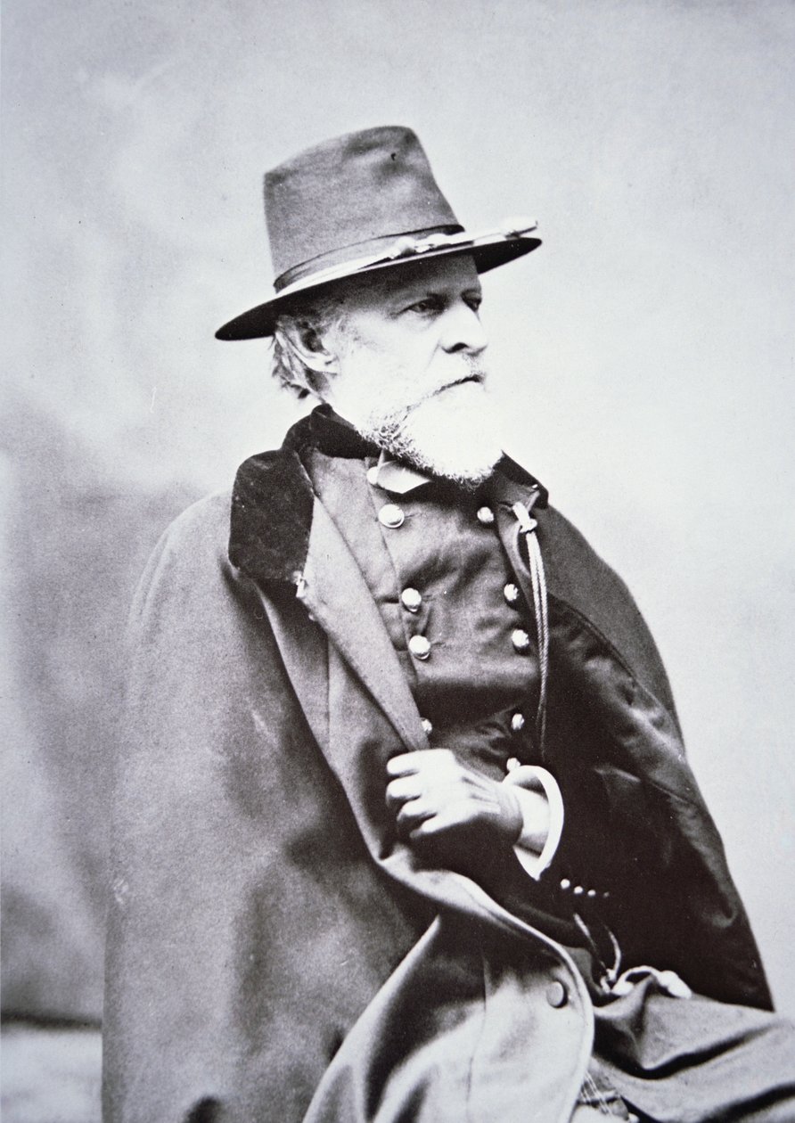 Generál Philip St George Cooke (1809-95) (černobílá fotografie) od American Photographer