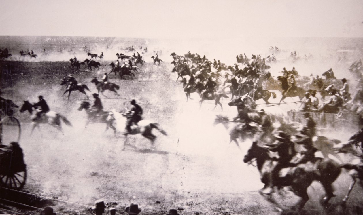 Usedlíci spěchající do Cherokee Strip od American Photographer