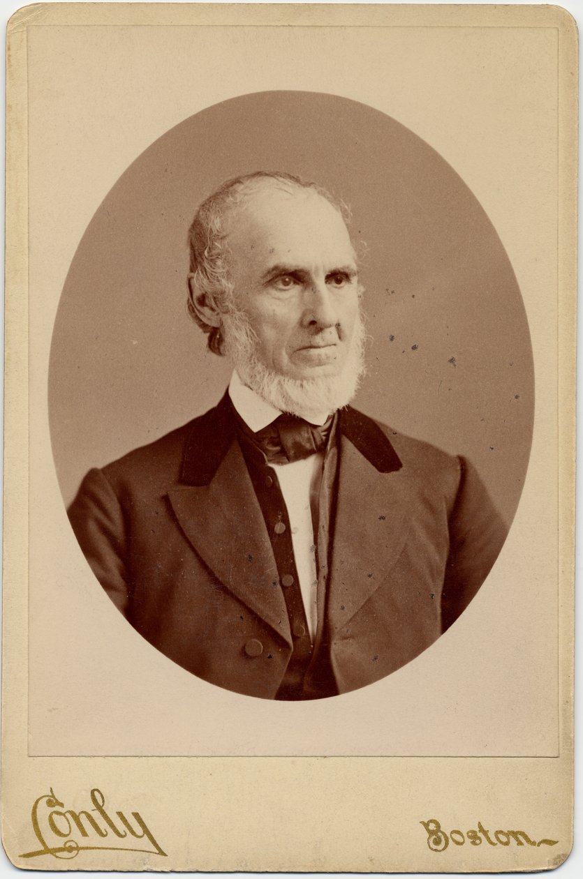 John Greenleaf Whittier (1807-92), americký kvakerský básník a abolicionista; foto C F Conly, Boston (tisk alba) od American Photographer