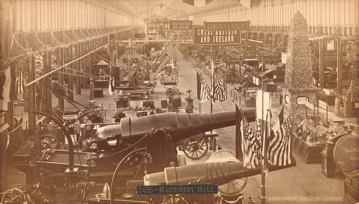 Krupps Guns, německá výstava, Mezinárodní výstava stého výročí, Philadelphia, 1876 (stříbrný potisk) od American Photographer