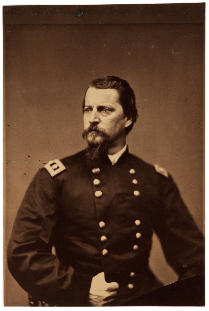 Fotografický portrét Winfielda Scotta Hancocka, kolem roku 1860 (sépiová fotografie) od American Photographer
