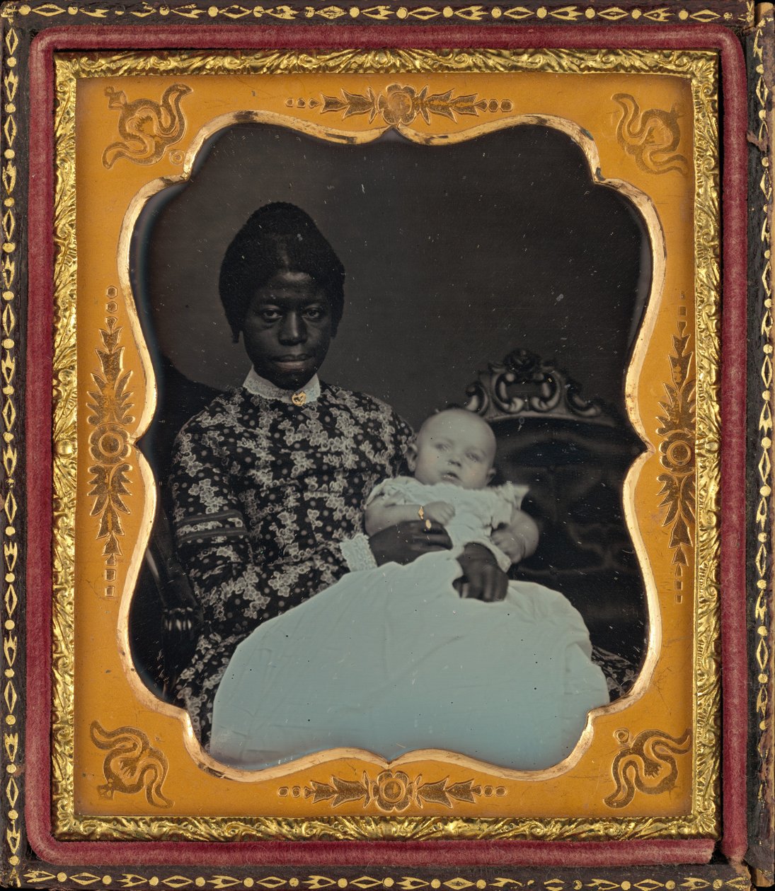 Portrét ženy s dítětem, 1853 (fotografie) od American Photographer