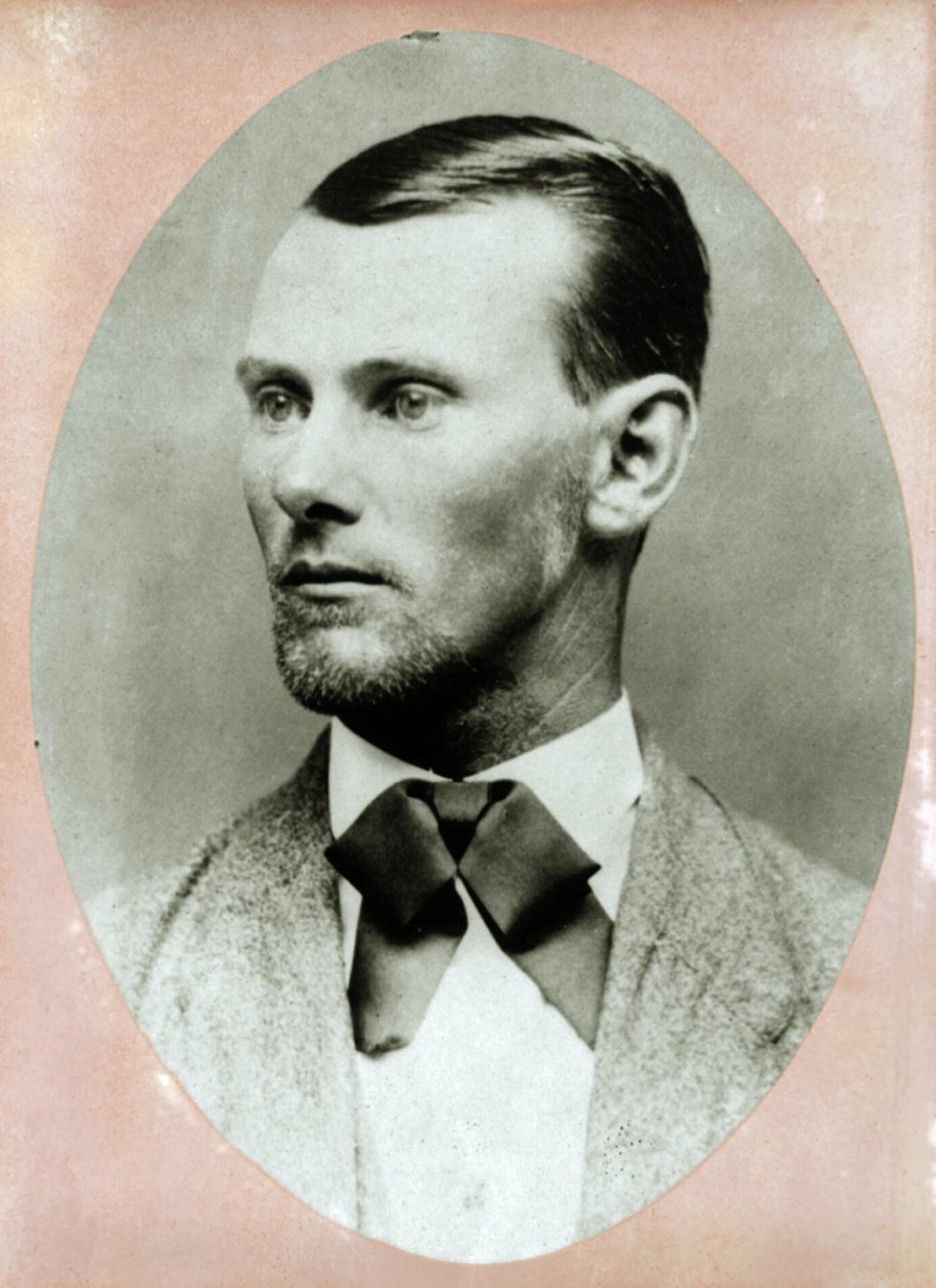 Portrét zločince Jesseho Jamese (1847-1882) krátce před jeho smrtí. Fotografie 1882. od American Photographer