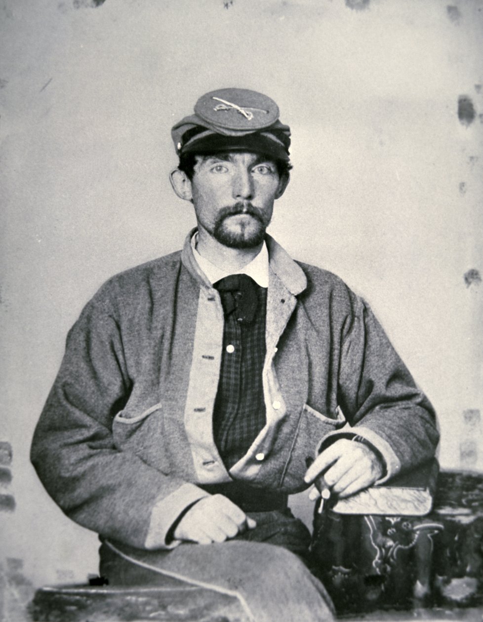 Vojín John Lawson Wrenn, voják Konfederační armády (černobílá fotografie) od American Photographer