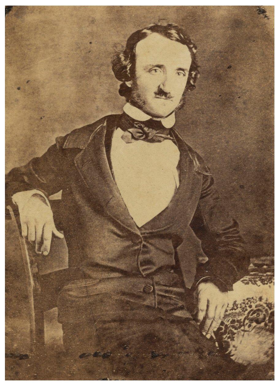 Sedící portrét Edgara Allana Poea. 1876 (daguerrotypie) od American Photographer