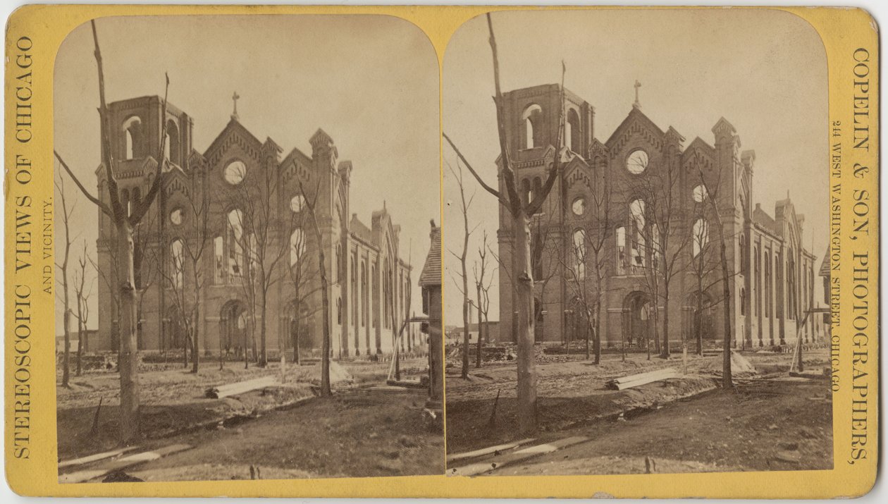 Kostel sv. Michaela po požáru v Chicagu v roce 1871 od American Photographer