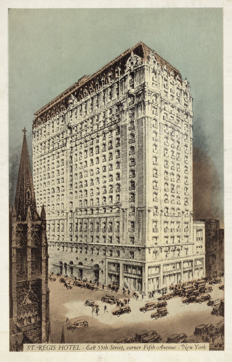 Hotel St Regis, East 55th Street a roh 5th Avenue, New York, USA (kolorovaná fotografie) od American Photographer