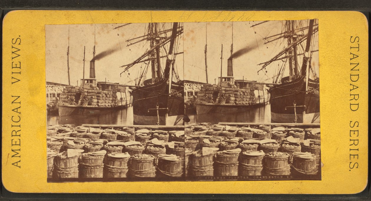 Stereoskopický pohled na parník "Planter", Charleston, S.C. od American Photographer