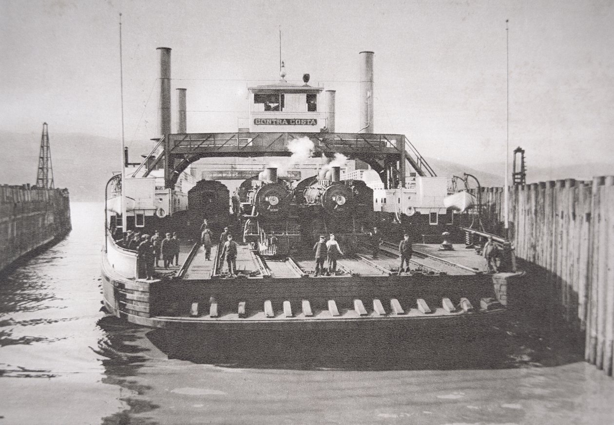 Contra Costa Ferry, kolem roku 1920 (černobílá fotografie) od American Photographer