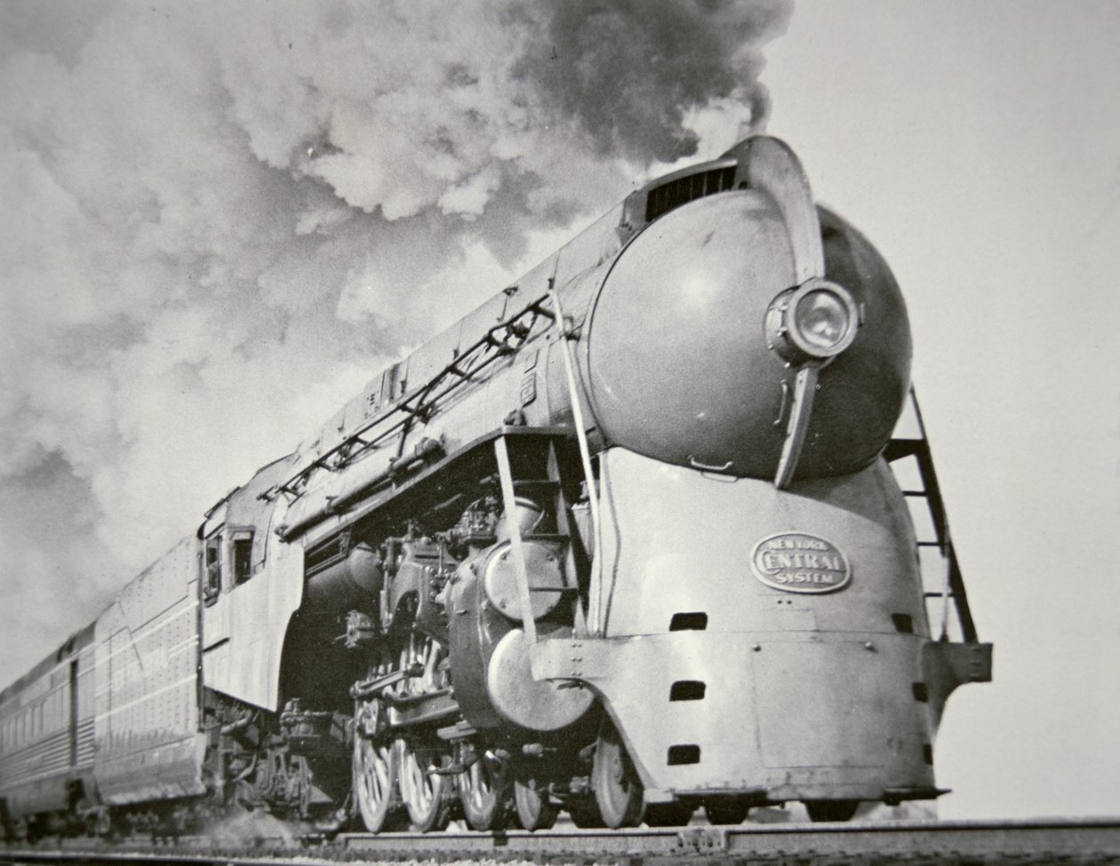 „Empire State Express“ newyorského centrálního systému v roce 1938 (černobílá fotografie) od American Photographer