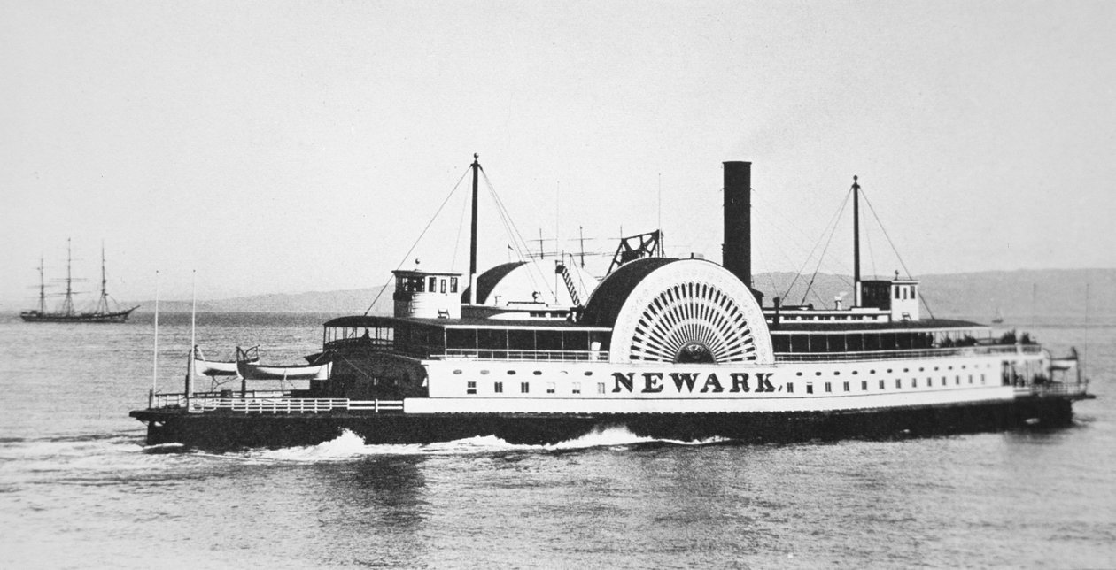 Trajektová doprava „Newark“ mezi San Franciscem a Alamedou, kolem roku 1888 (černobílá fotografie) od American Photographer
