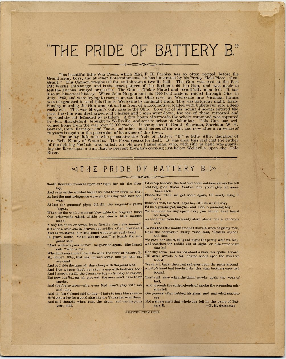 The Pride of Battery B, Frank H Gassaway, zadní strana 336830 (foto alba) od American Photographer
