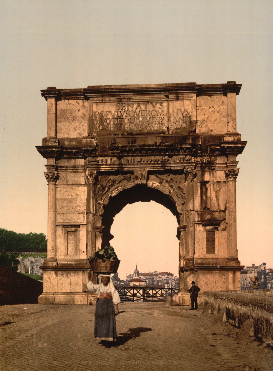 Triumfální oblouk Titův, Řím, cca 1890-1900 (fotomechanický tisk) od American Photographer