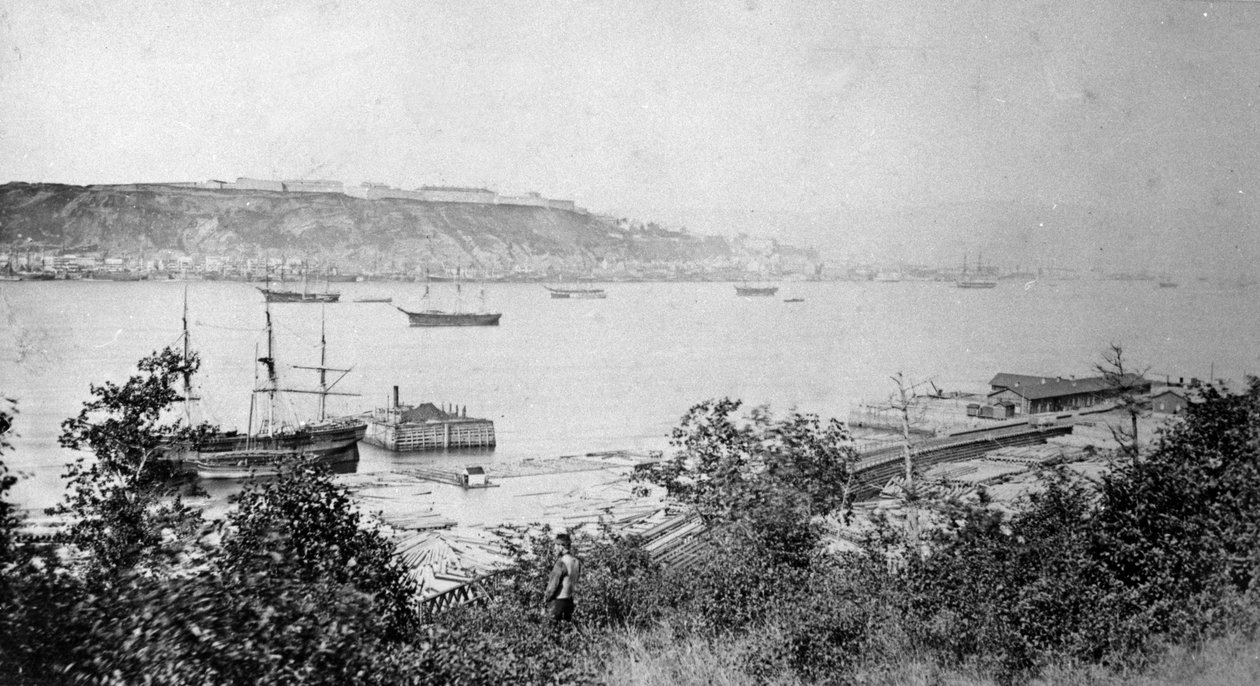 Pohled na město Quebec přes přístav, c.1880-95 od American Photographer