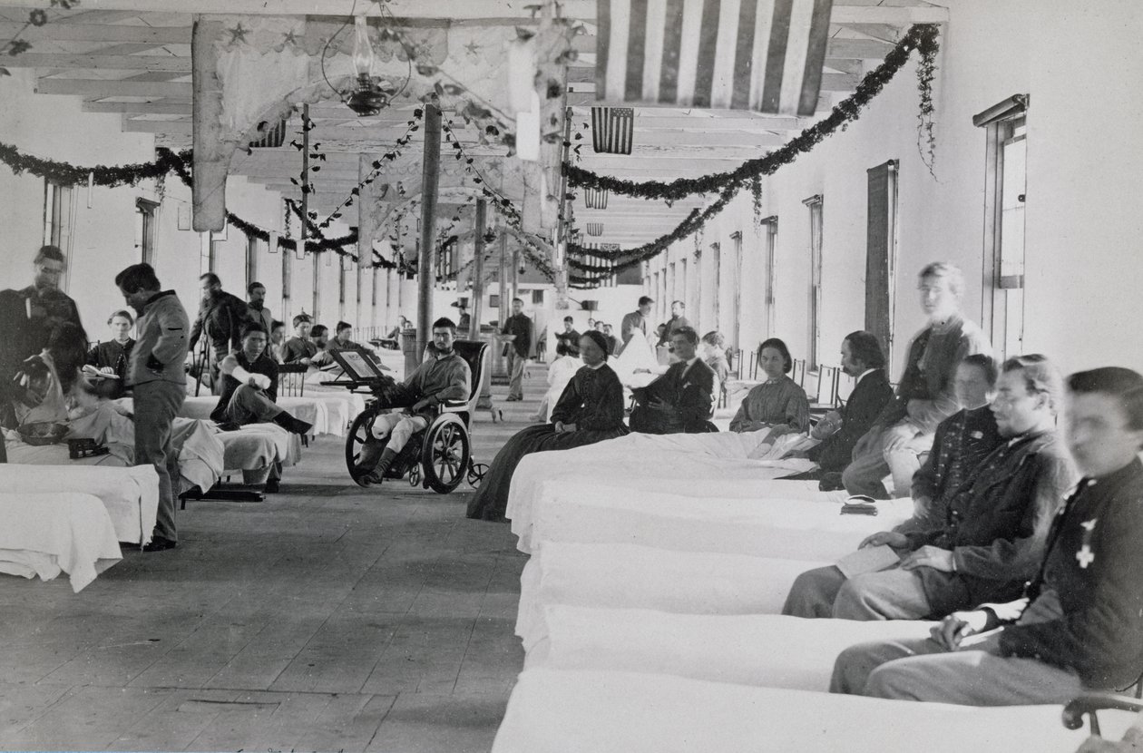 Ward v nemocnici Armory Square, Washington DC, kolem roku 1865 od American Photographer