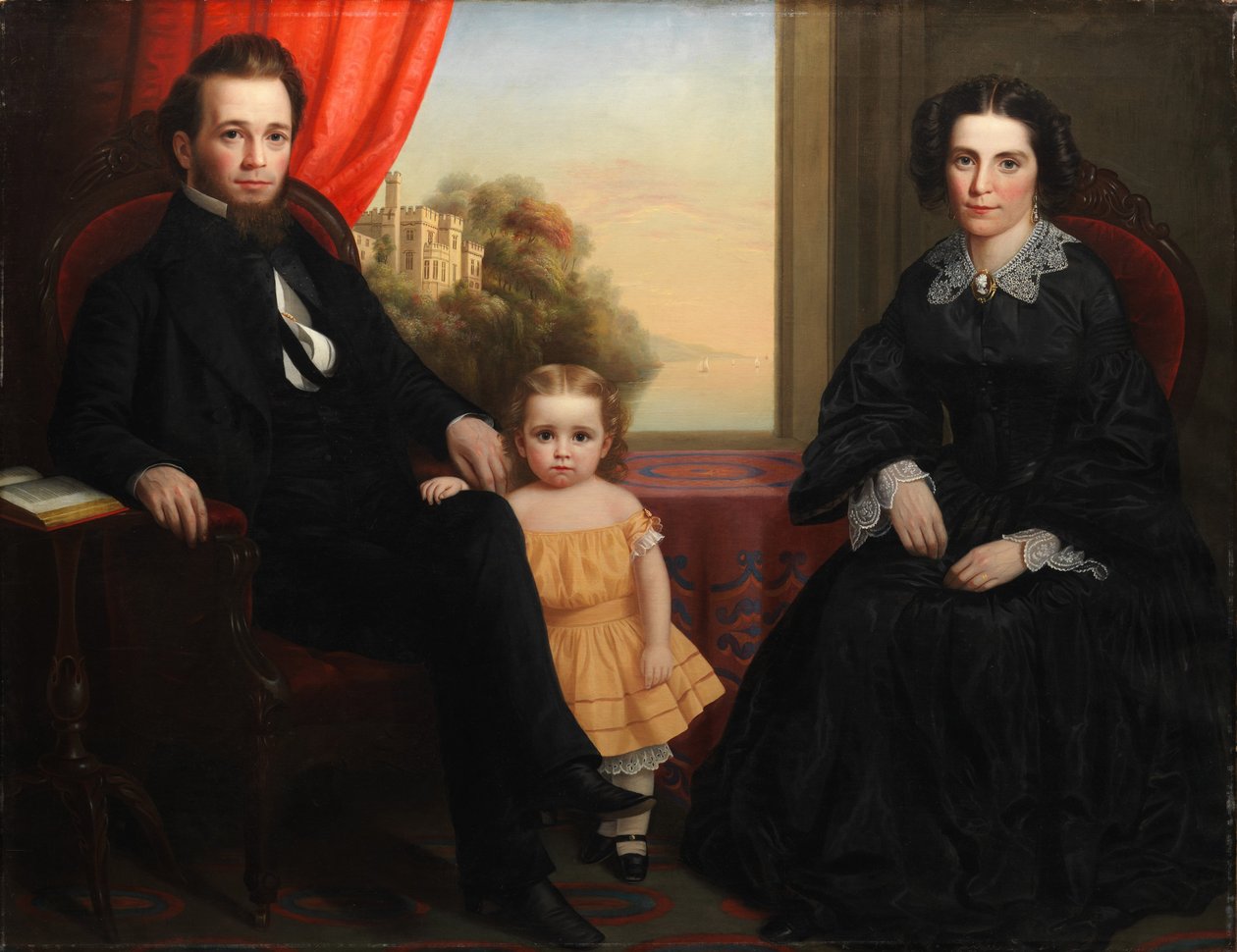 Rodinný skupinový portrét, kolem roku 1850 od American School