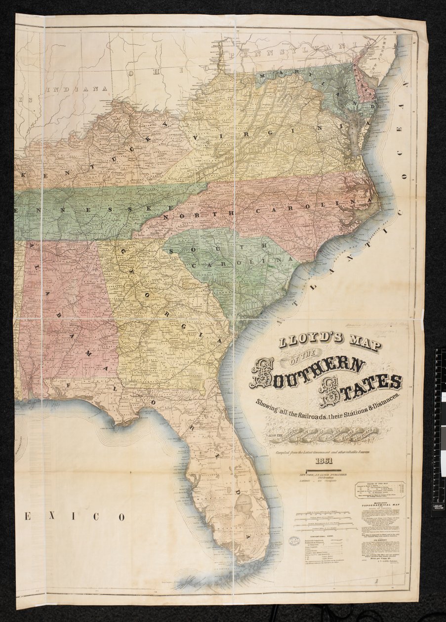 Mapa jižních států Severní Ameriky od American School