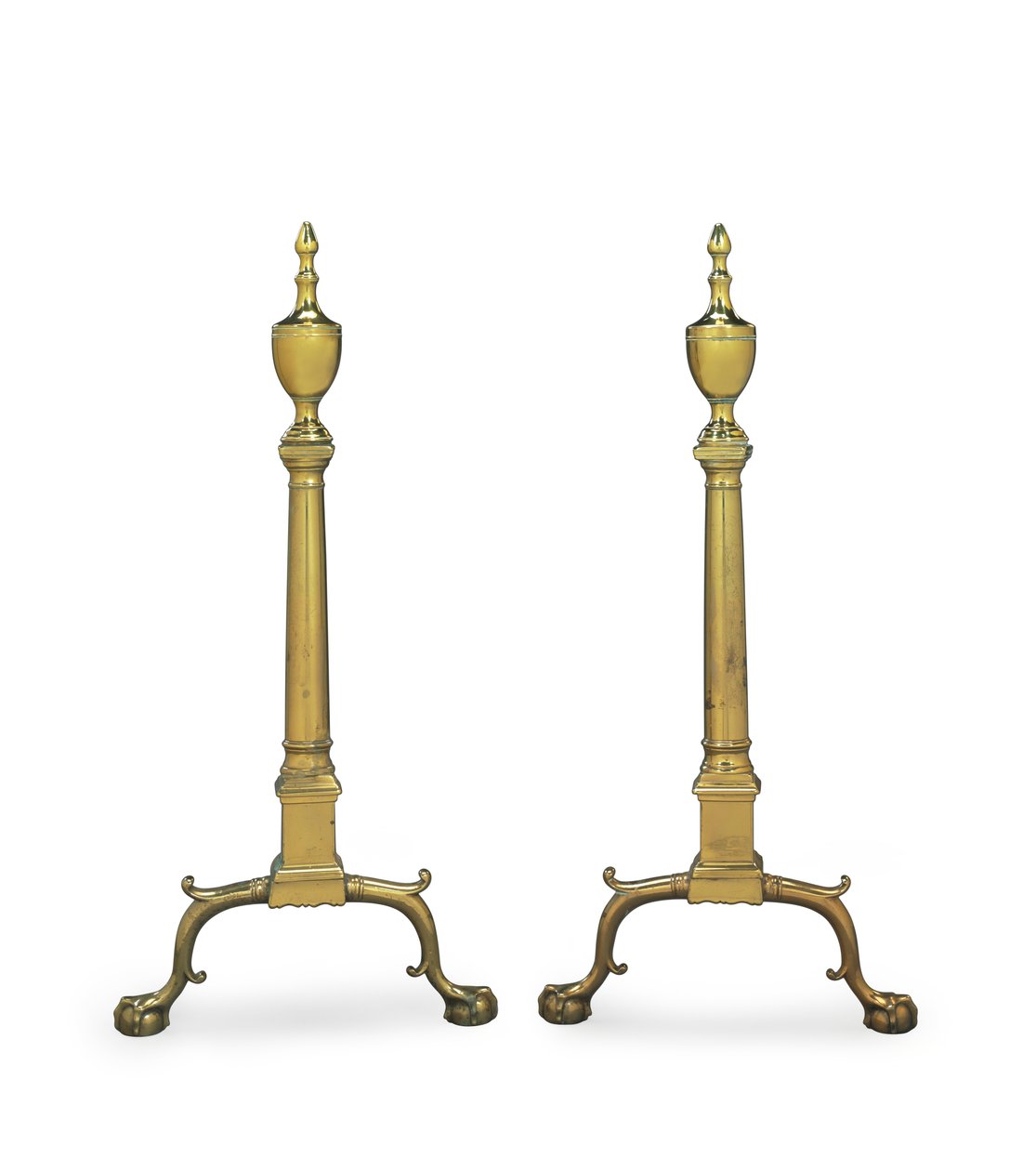 Pár Chippendale andirons, Philadelphia nebo New York, 1780-1800 od American School