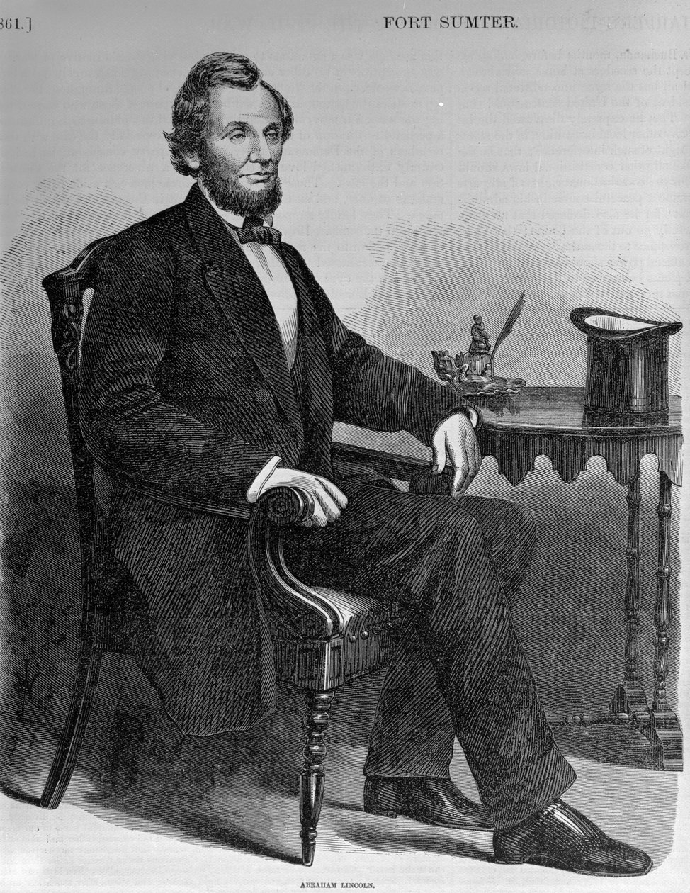 Abraham Lincoln, z Harpers Picture History of the Civil War od American School