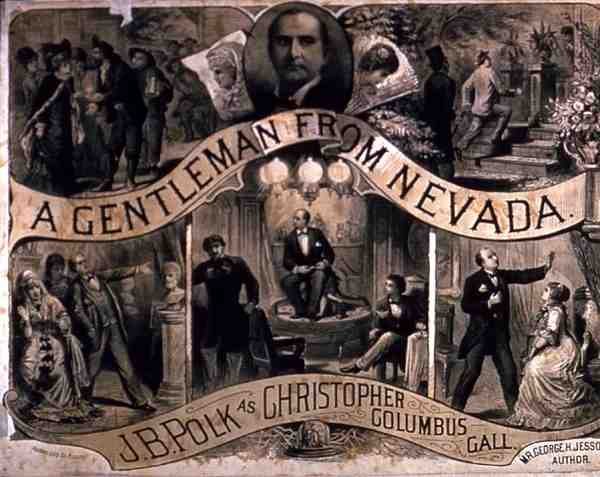 Reklama na hru George H. Jessopa "Gentleman z Nevady" (rytina) od American School