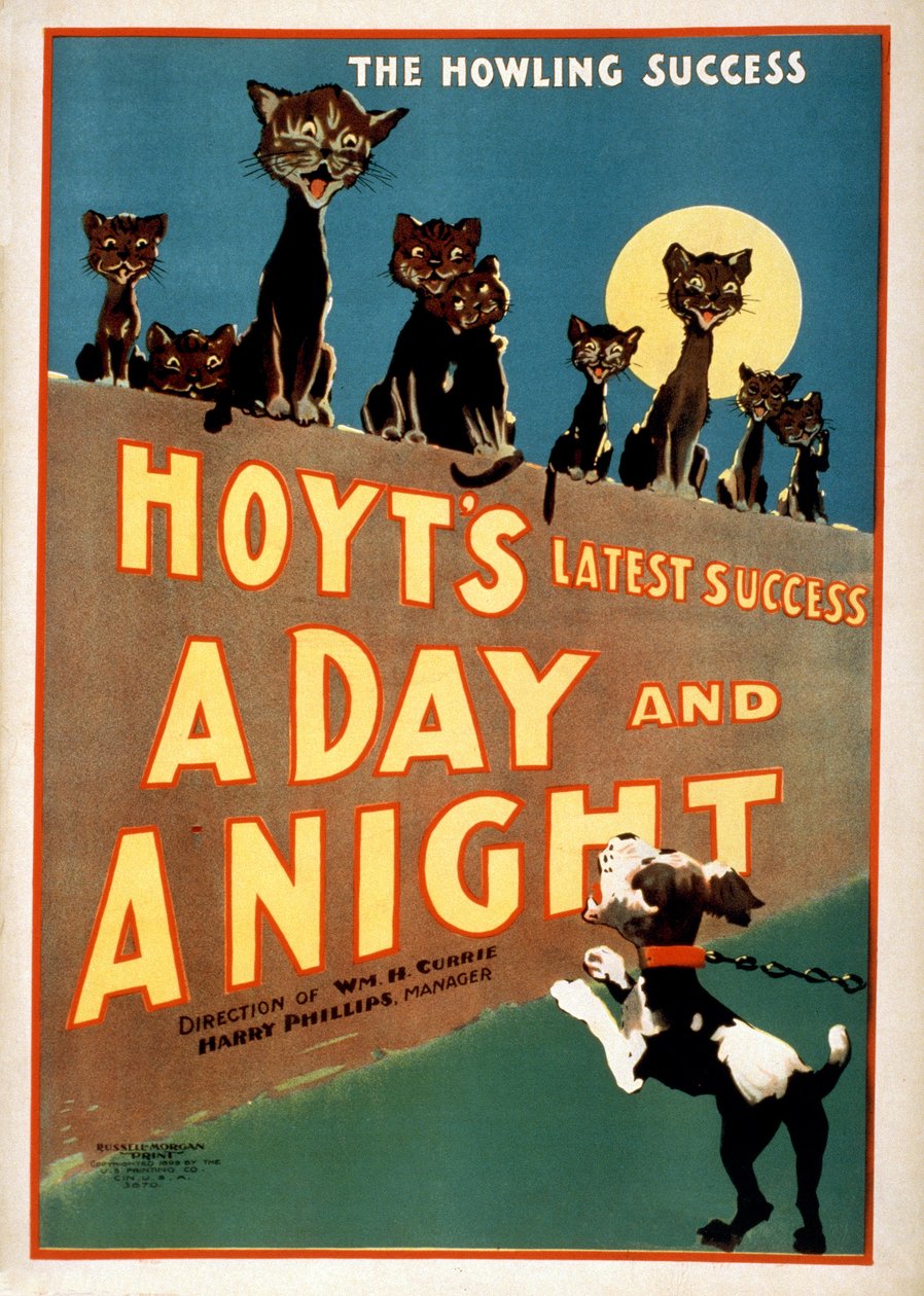 Reklama na knihu Charles Hoyts A Day and a Night, pub.1899 od American School