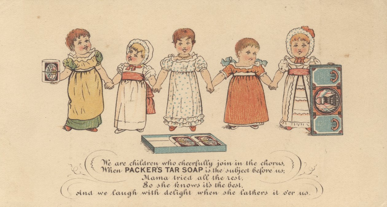 Reklama na dehtové mýdlo Packers, cca 1880 od American School