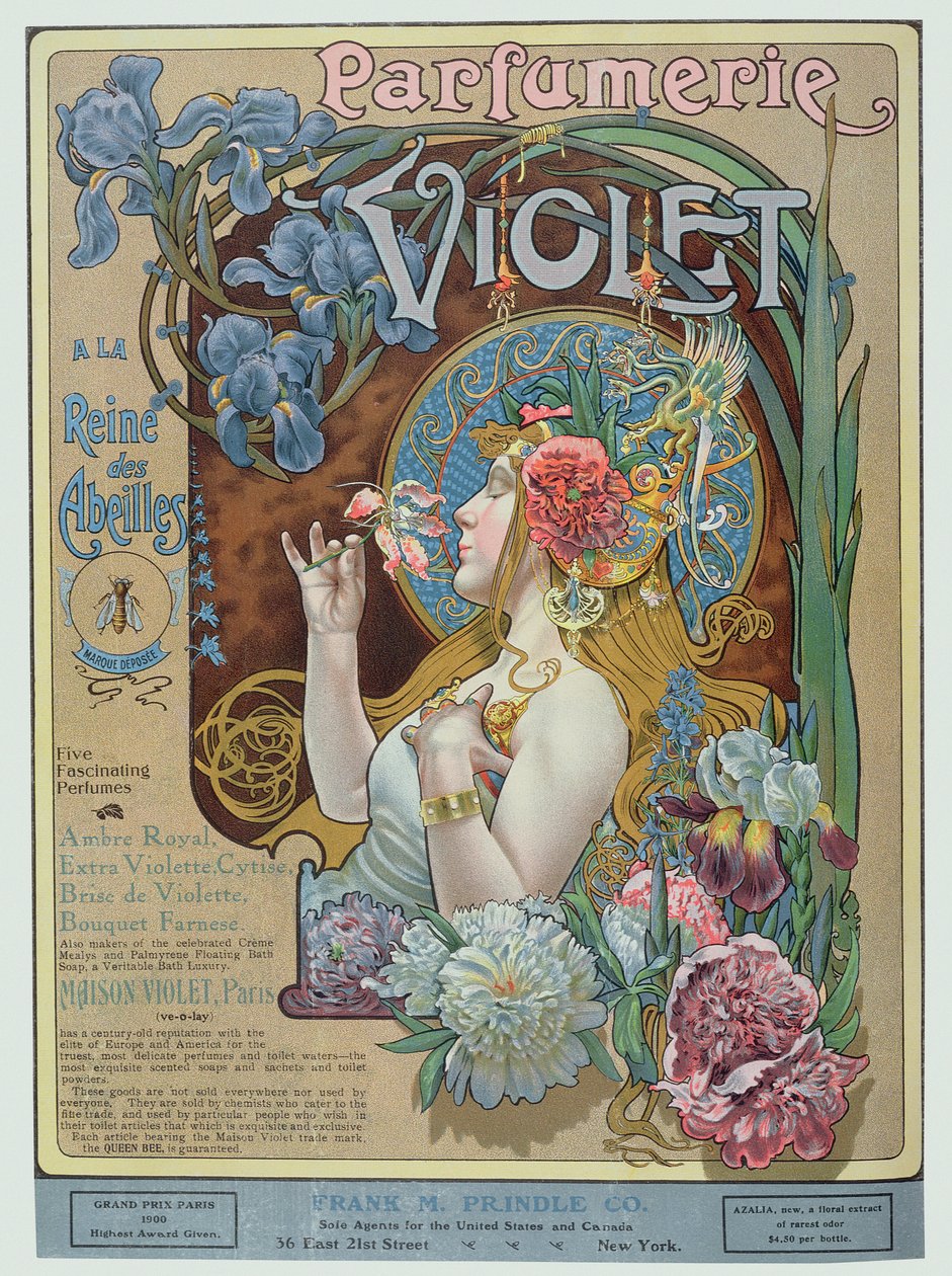 Reklama na parfumerii "Violet", Paříž, z časopisu "The Theatre Magazine od American School