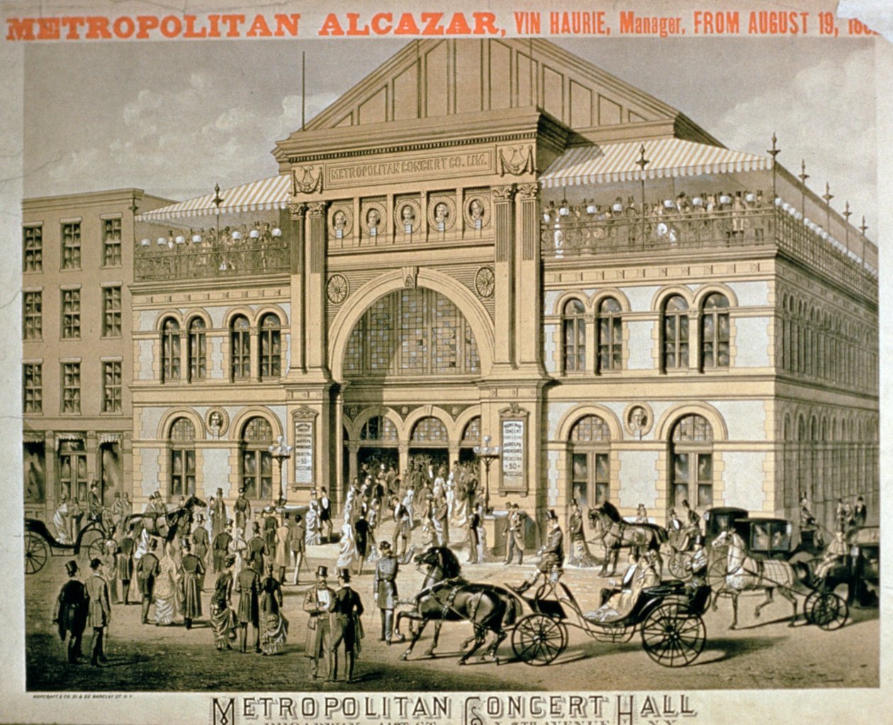 Reklama pro Metropolitan Alcazar Concert Hall, New York od American School