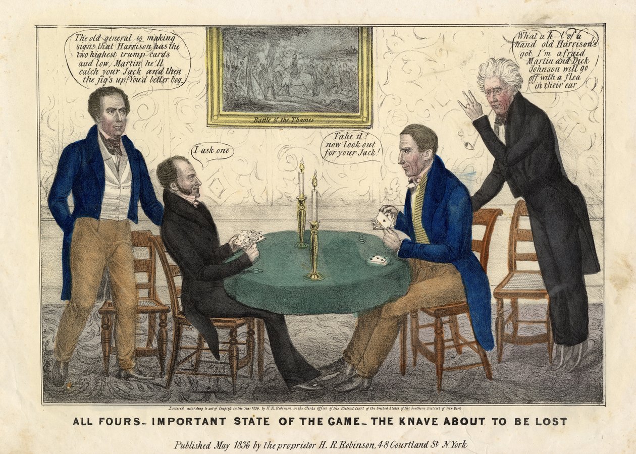 Všechny čtyři: důležitý stav hry - padlý na pokraji ztráty, 1836 od American School