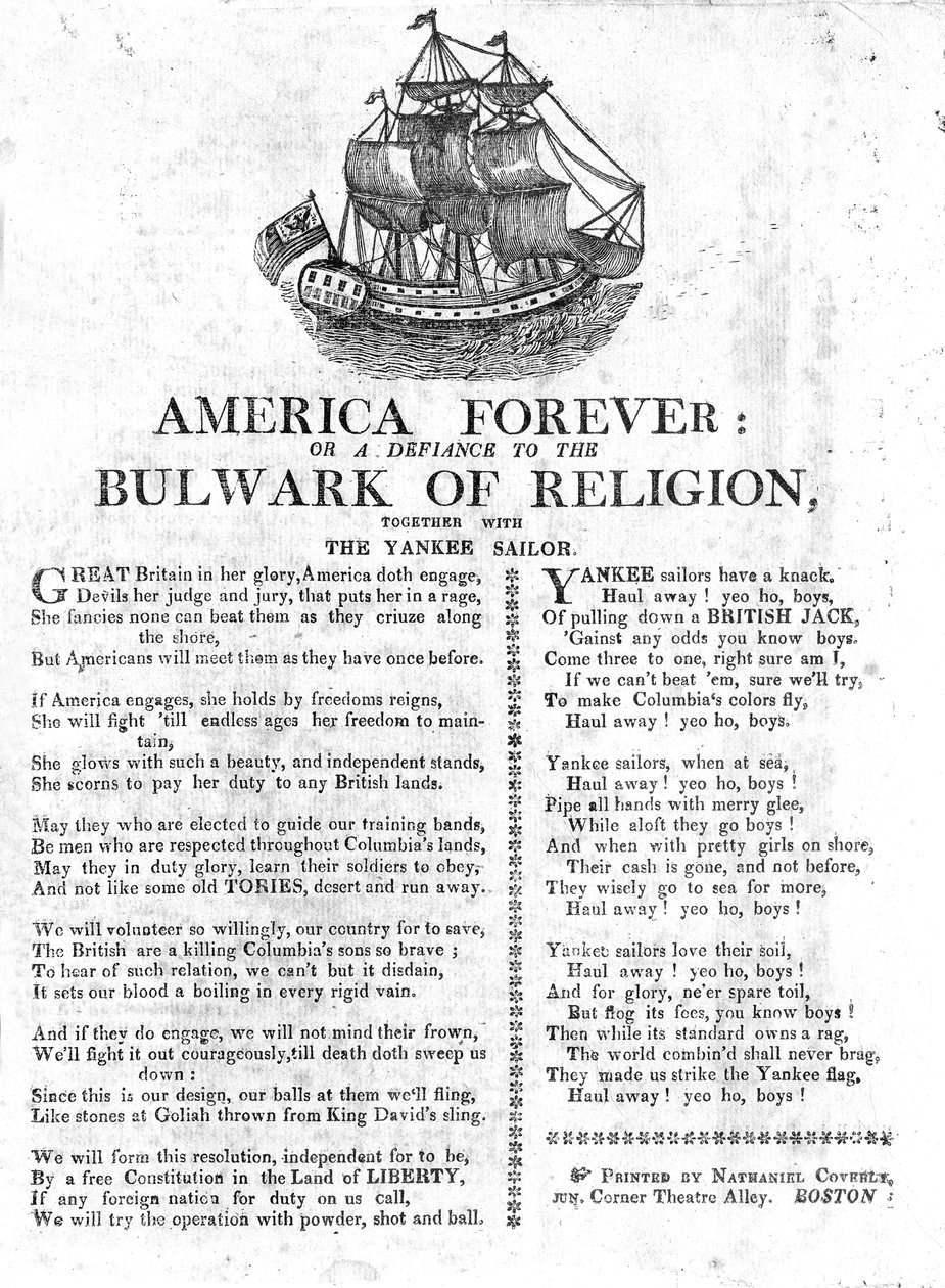America Forever aneb Defiance to the Bulwark of Religion, spolu s Yankee Sailor (novinový papír) od American School