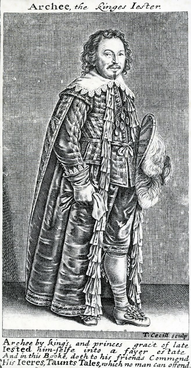 Archee, královský šašek, portrét Archibalda Armstronga, od Thomase Cecilla, 1639-1640 od American School