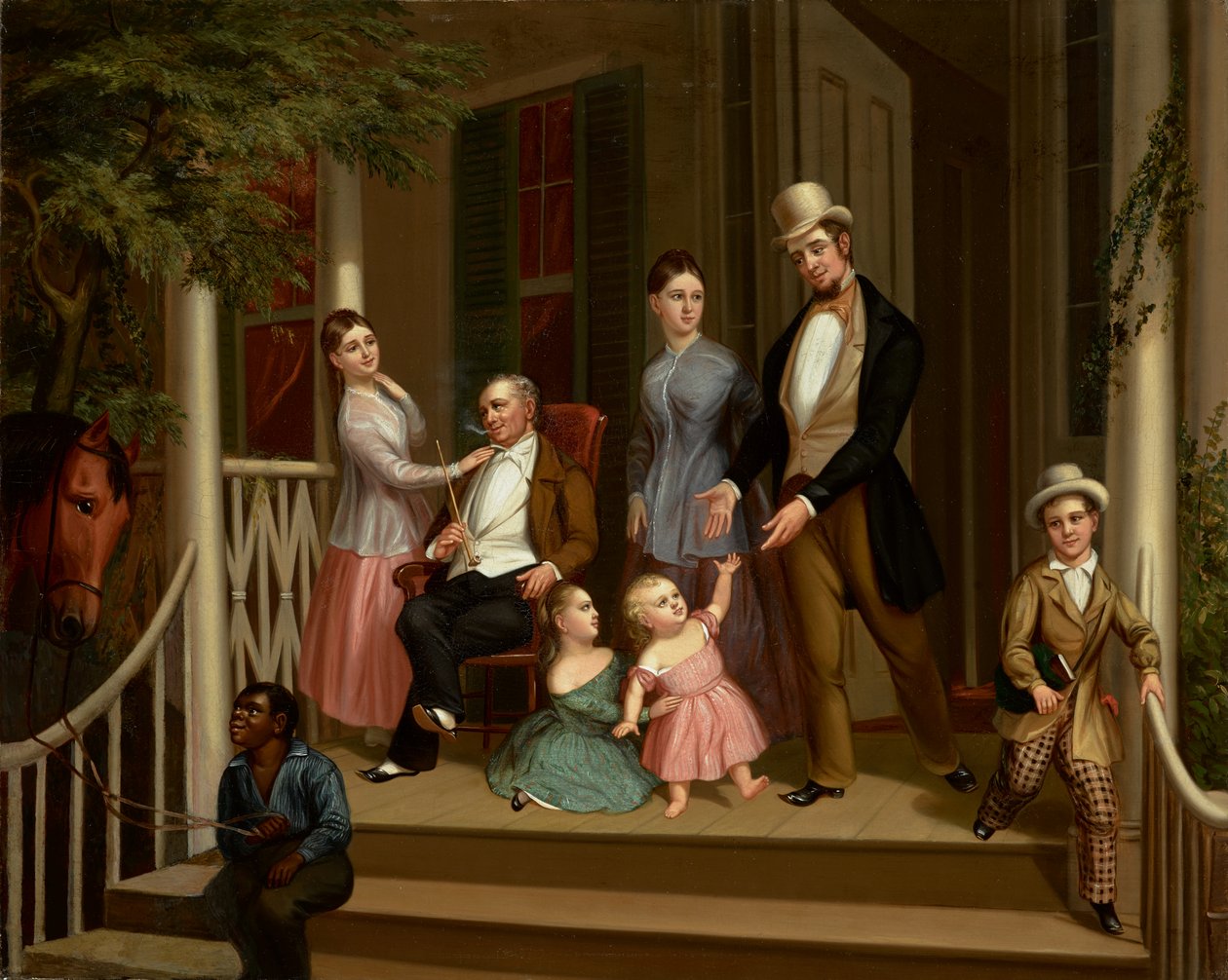 Ashe-Moses Family Group, kolem 1845 (olej na plátně) od American School
