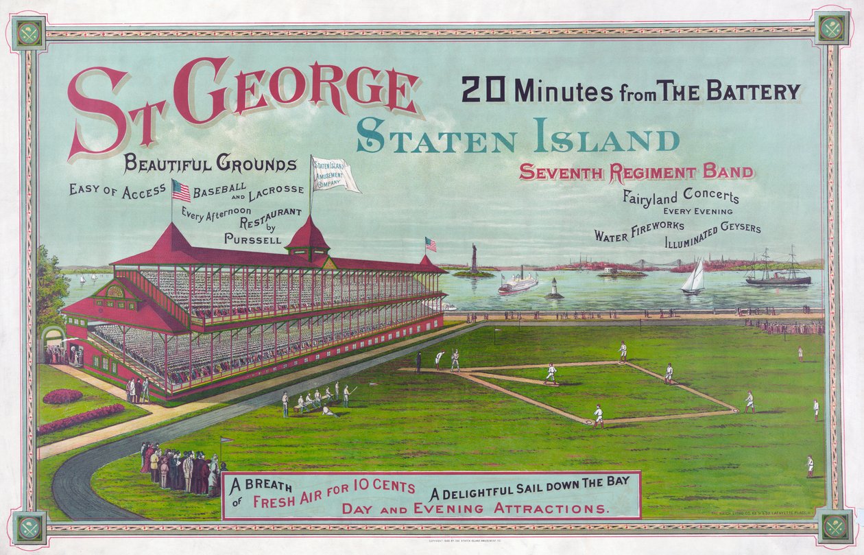 Baseballové hřiště v St. George Park, Staten Island od American School