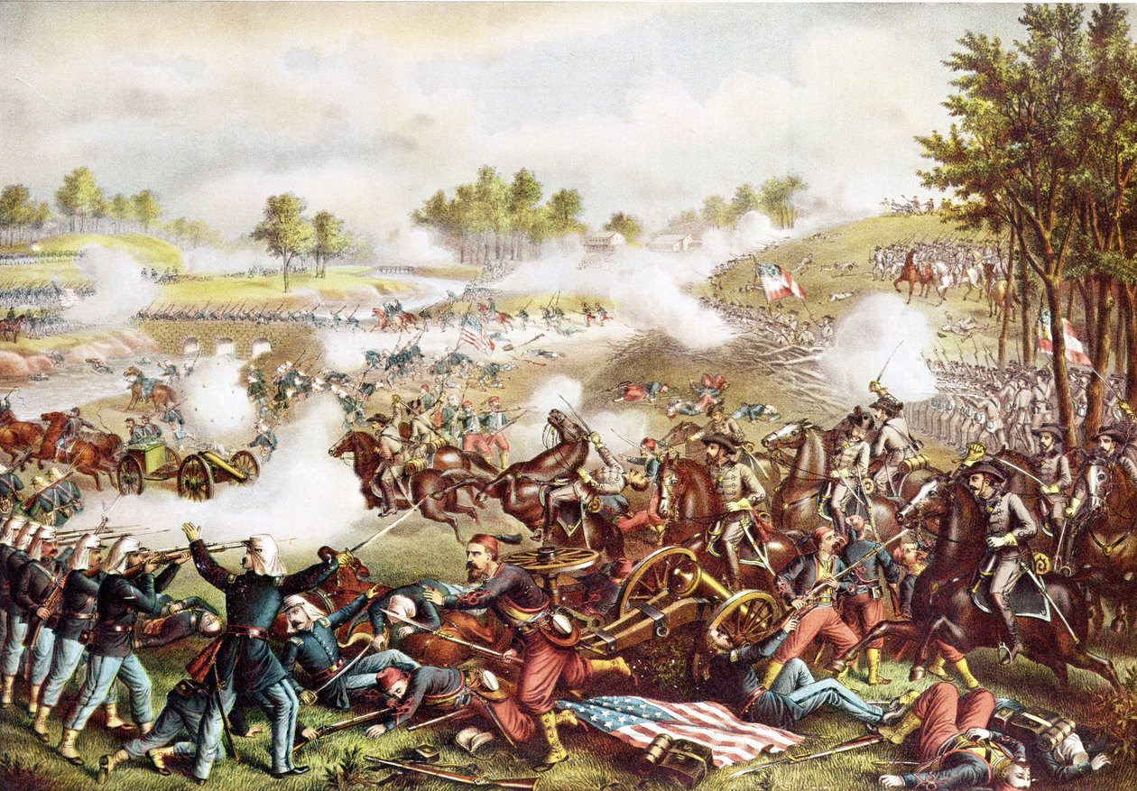 Bitva u Bull Runu, 21. července 1861, vydáno 1889 od American School